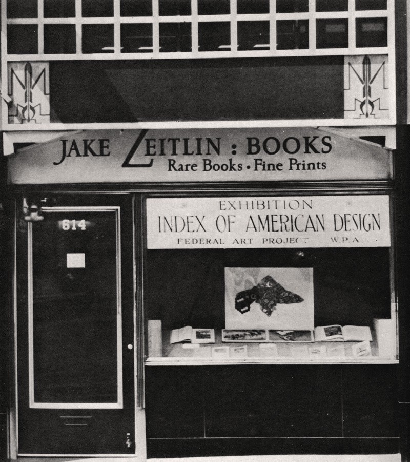 Jake Zeitlin Buchhandlung und Galerie, 1937, Fotograf unbek., © Courtesy Eric Lloyd Wright