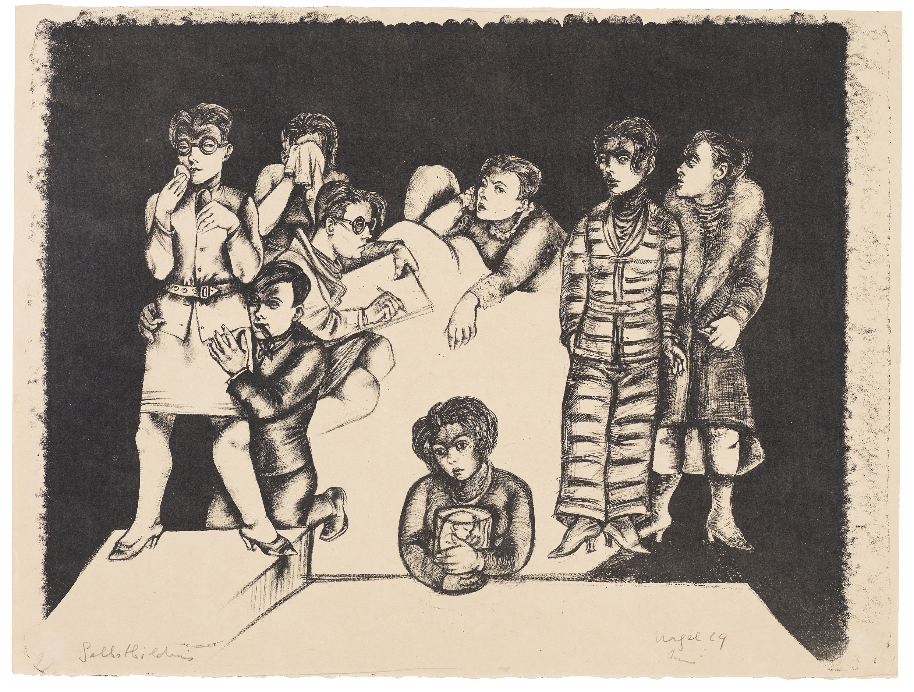 Hanna Nagel (1907–1975), Selbstbildnis, 1929, Lithografie, 377 × 500 mm, Kunsthalle Mannheim, Schenkung Irene Fischer-Nagel © VG Bild-Kunst, Bonn 2026