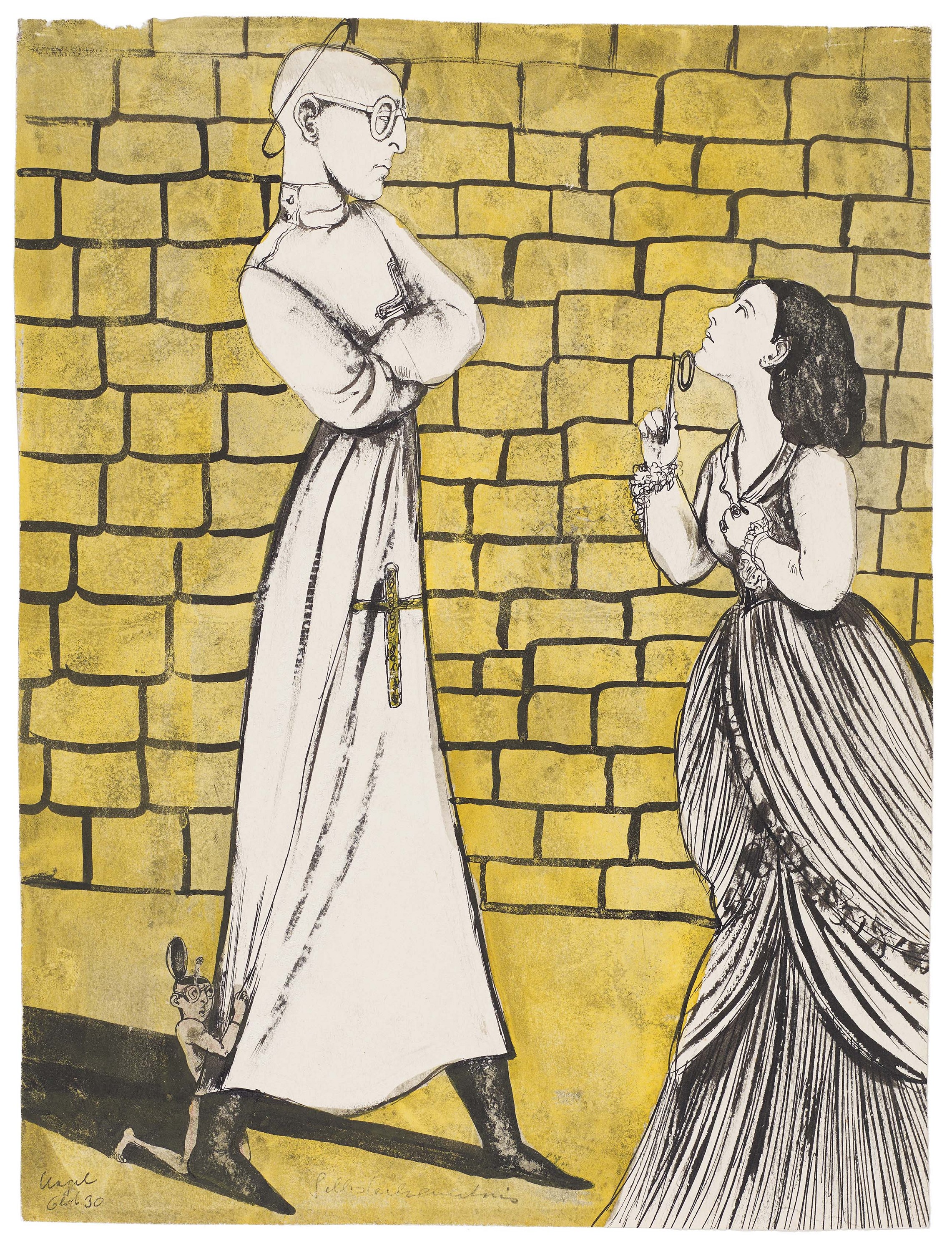 Hanna Nagel (1907–1975), Selbsterkenntnis, 1930, Feder, Tusche, laviert, Aquarell, 294 × 223 mm, Kunsthalle Mannheim, Schenkung Irene Fischer-Nagel © VG Bild-Kunst, Bonn 2026