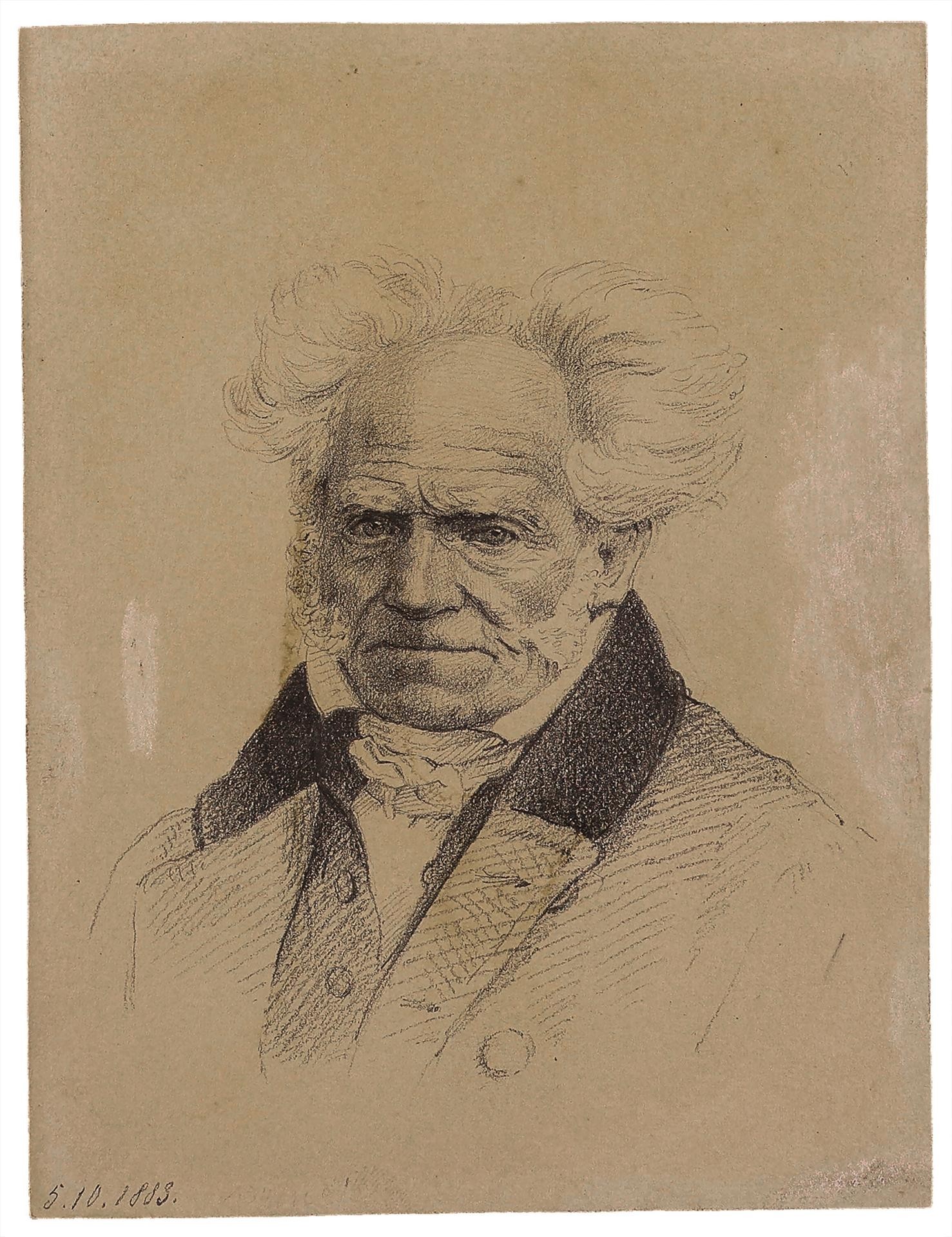 Käthe Schmidt (Kollwitz), Arthur Schopenhauer, 1883, Bleistift auf Zeichenkarton, 158 x 120 mm, ohne NT, Kollwitz Museum Köln, Schenkung Brian McCrindle 2025