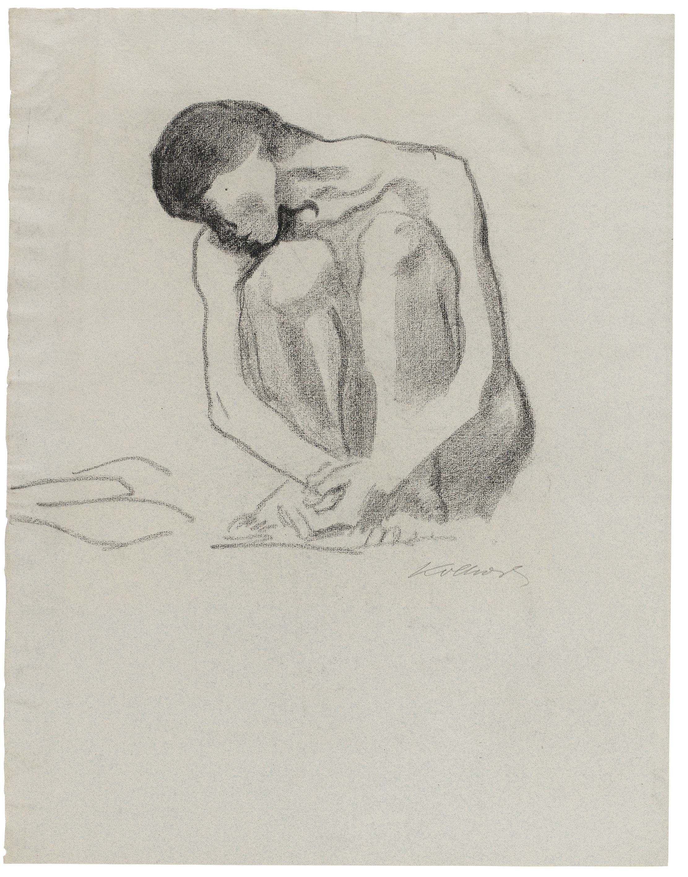 Käthe Kollwitz, female nude, c 1904-06, charcoal, 607 x 473 mm, NT 318, Kollwitz Museum Köln, Inv. No.  70200/83010.