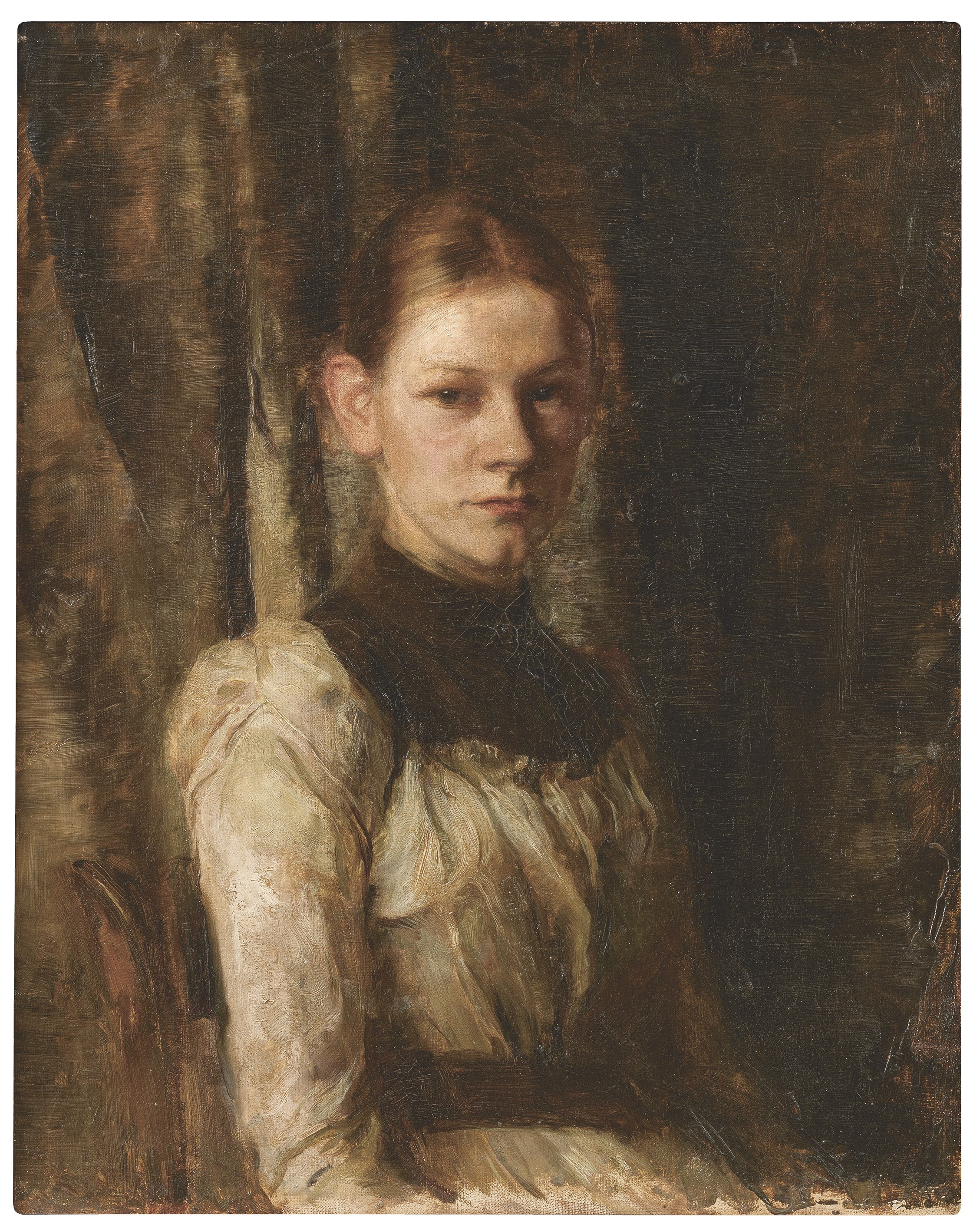 Käthe Schmidt (Kollwitz), Portrait of Else Rupp, c. 1890, oil on canvas, 615 × 495 mm, Kollwitz Museum Köln, on permanent loan from the Rautenberg Family Estate.