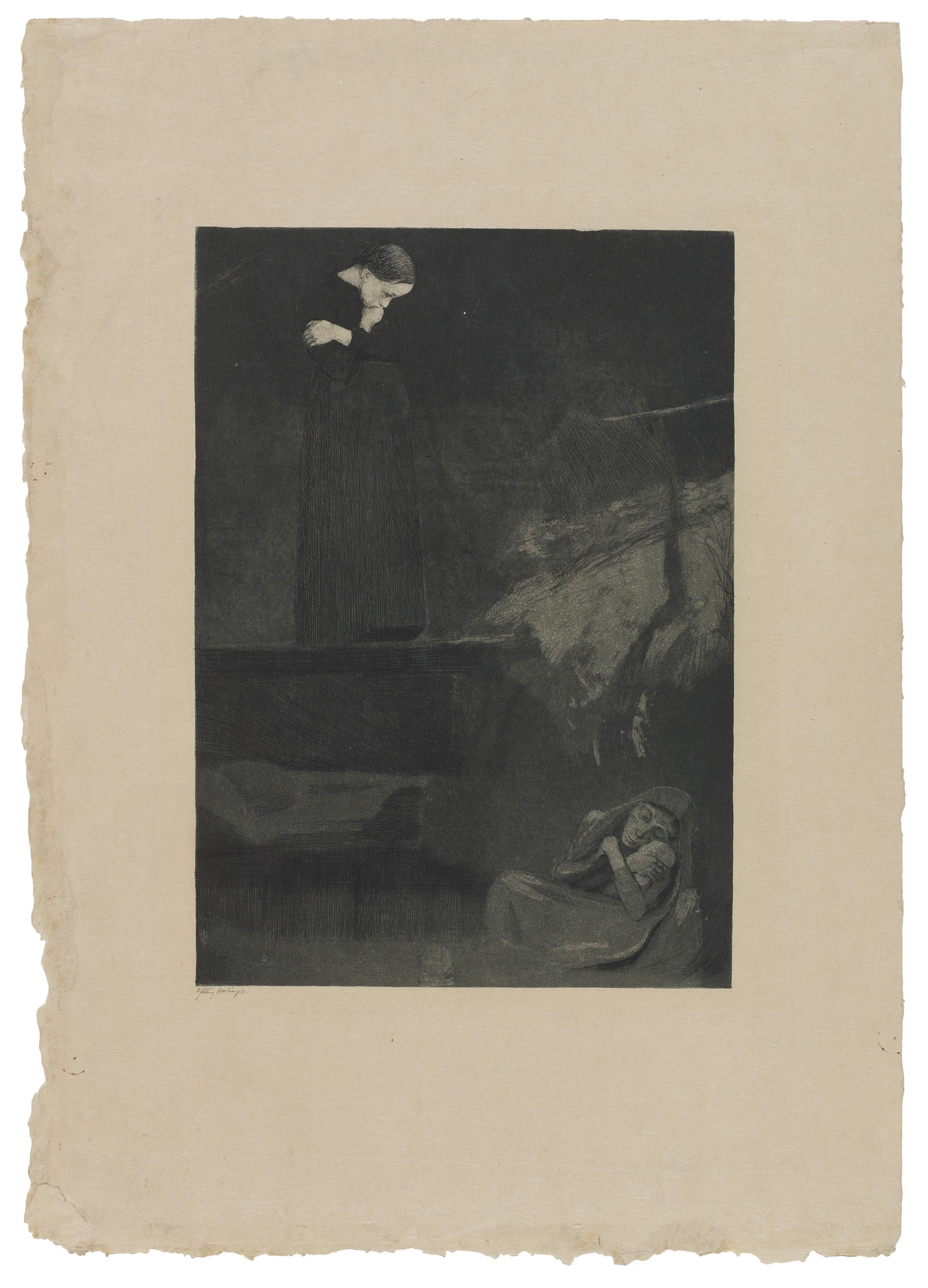 Käthe Kollwitz, Gretchen, 1899, line etching, drypoint, aquatint and burnisher, 267 x 210 mm, Kn 45 IV, Kollwitz Museum Köln, Inv. Nr. 70300/91026.