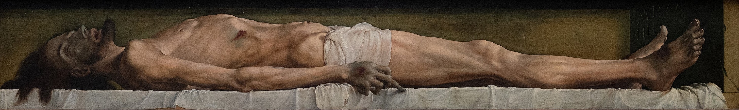 Hans Holbein the Younger, The Body of the Dead Christ in the Tomb, 1521–1522, mixed media on limewood, 324 × 2021 mm, Kunstmuseum Basel, ph: Jonas Hänggi