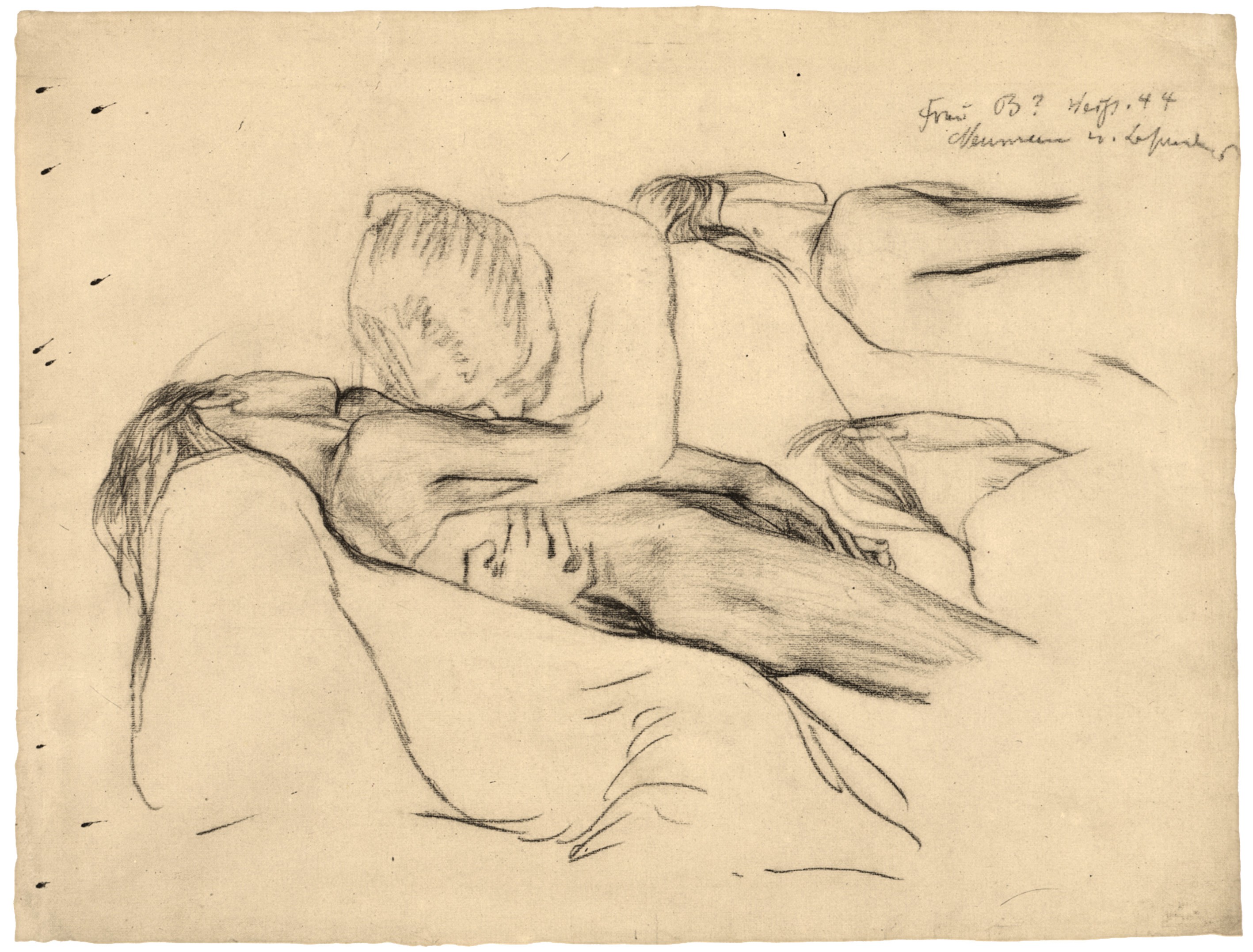 Käthe Kollwitz, Woman with dead Child, 1903, charcoal on yellowish Ingres paper, 475 x 620 mm, NT 234 a, Kollwitz Museum Köln, Inv. Nr. 70200/85006.