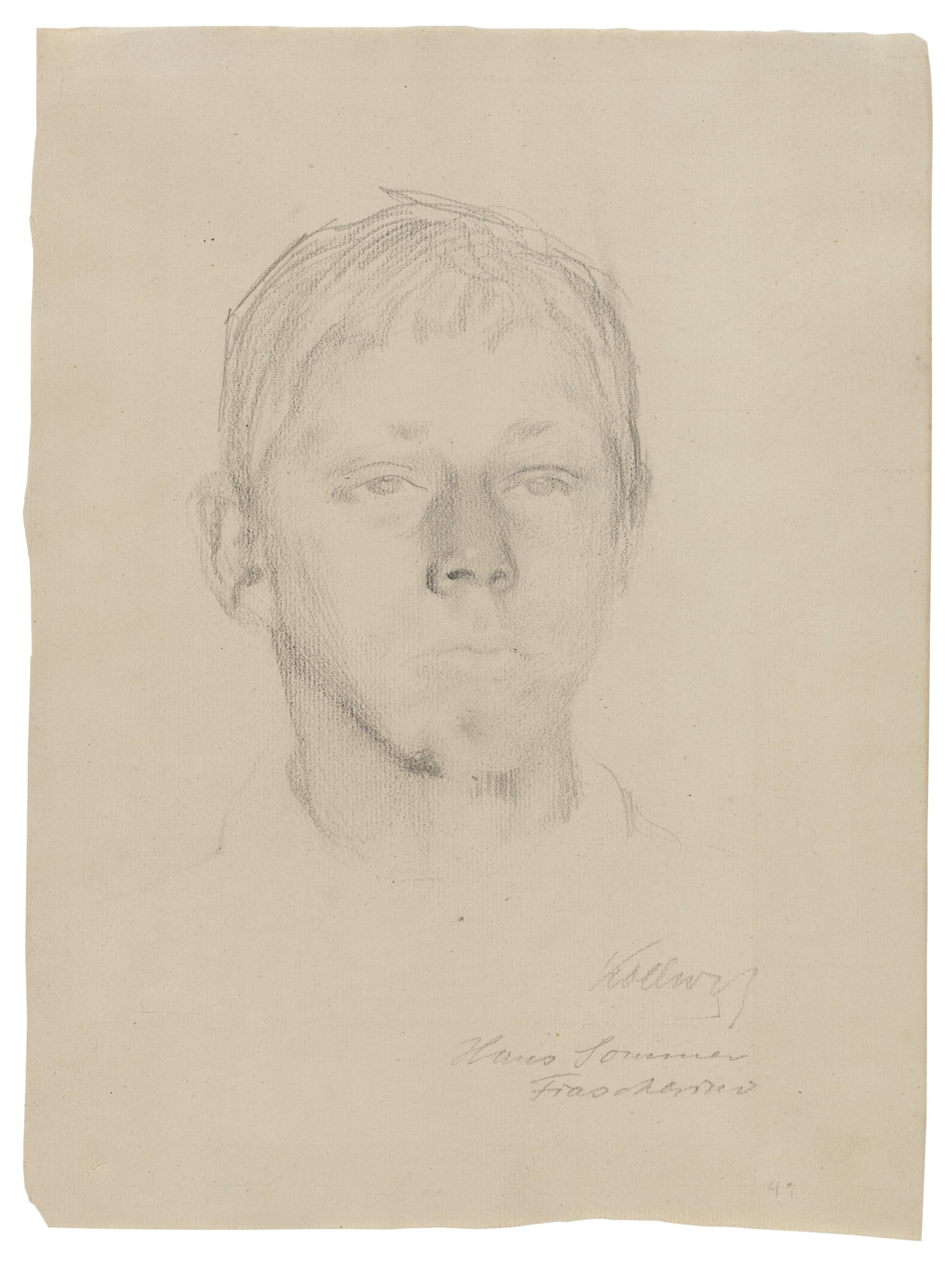 Käthe Kollwitz, Hans, Summer in Fiascherino, July 1907, pencil on Ingres paper, 310 x 233 mm, NT 424, Kollwitz Museum Köln, Inv. Nr. 70200/06006.
