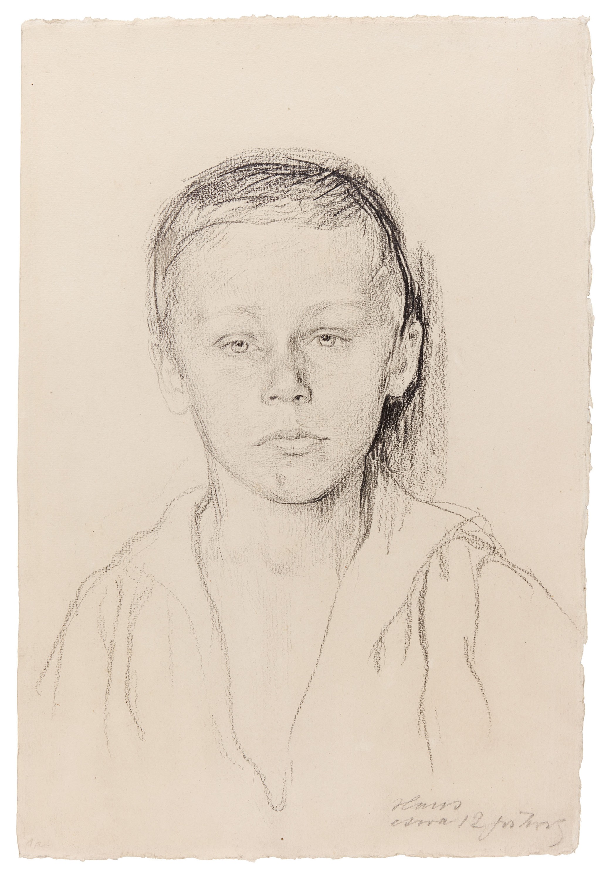 Käthe Kollwitz, Hans, 1904, chalk on white laid paper, NT 266, 540 x 360 mm, NT 266, Kollwitz Museum Köln, Inv. Nr. 70200/91003.