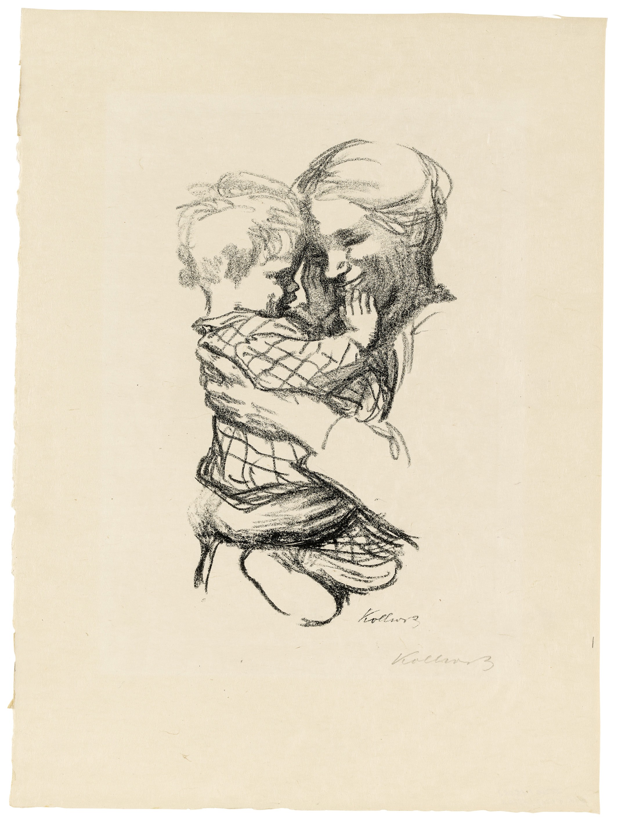 Käthe Kollwitz, Mother with a Child in Her Arms, final version, 1916, crayon lithograph (transfer), 330 × 190 mm, Kn 136 A II, Kollwitz Museum Köln, Inv. Nr. 70300/85023.