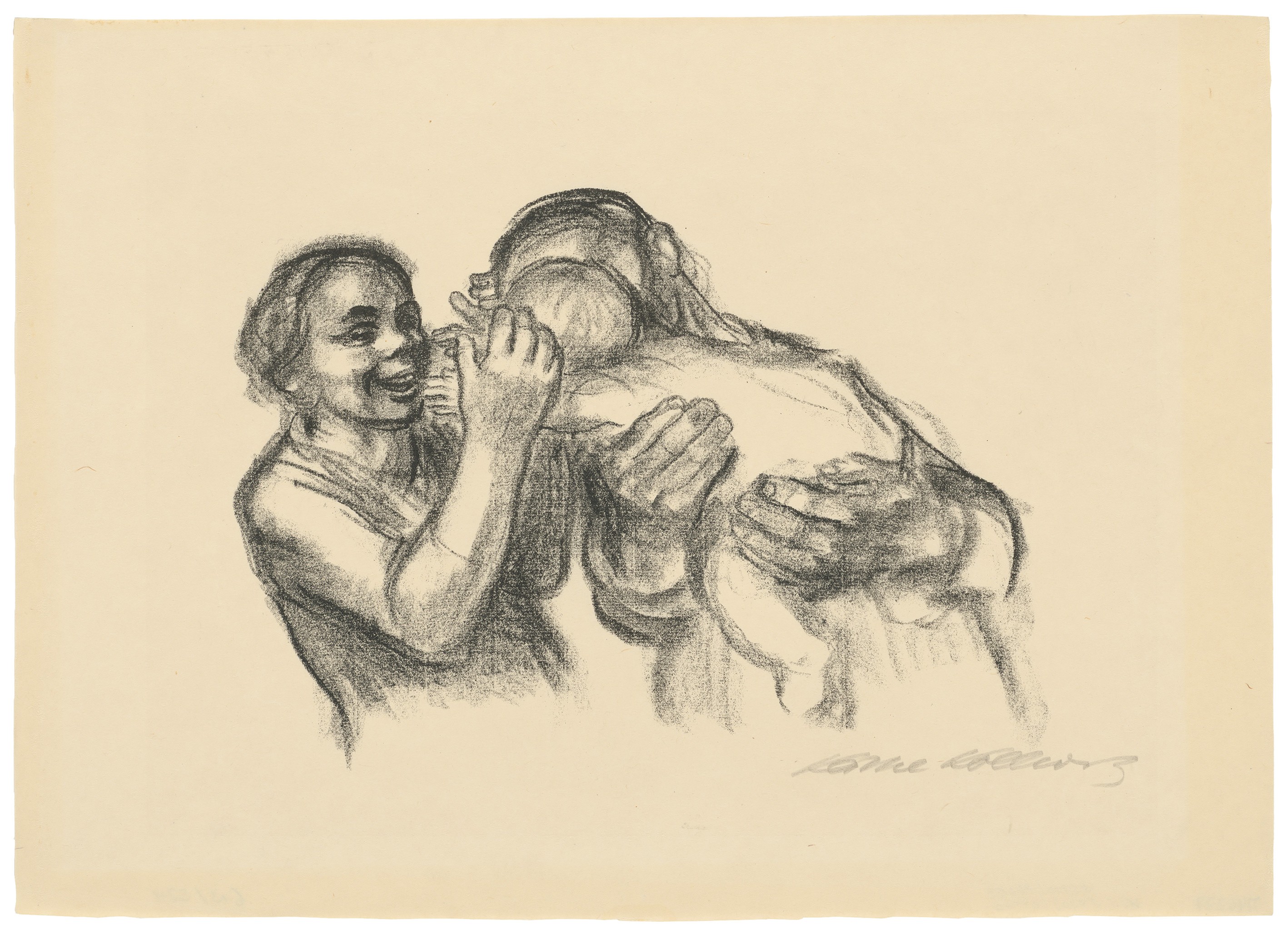 Käthe Kollwitz, Parents with Child, final version, 1931, crayon lithograph (transfer), 225 x 315 mm, Kn 254 a, Kollwitz Museum Köln, Inv. Nr. 70300/86053.
