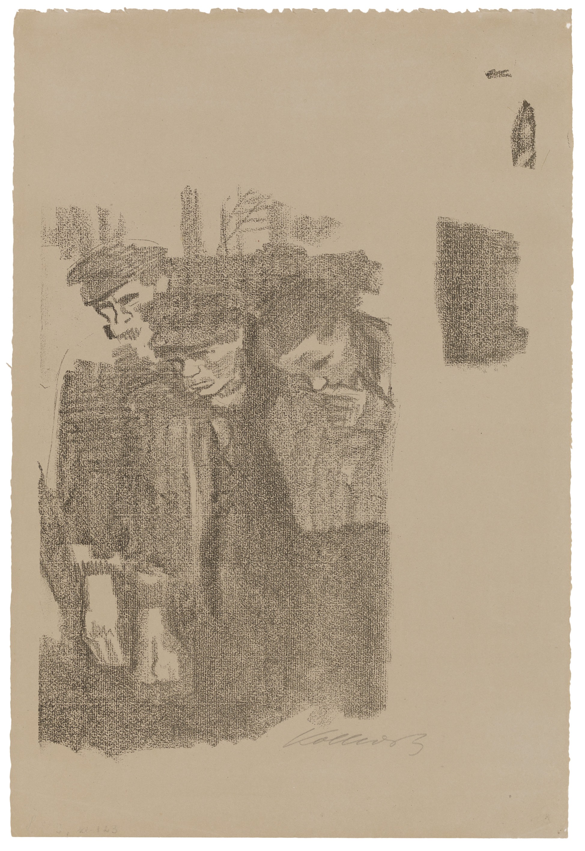 Käthe Kollwitz, March Cemetery, first version, 1913, crayon lithograph (transfer), 408 x 285 mm, Kn 127, Kollwitz Museum Köln, Inv. Nr. 70300/88001.