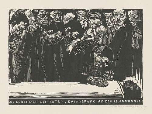Käthe Kollwitz, In Memoriam Karl Liebknecht, third and final version, 1920, woodcut, Kn 159 VI a, Kollwitz Museum Köln, Inv. Nr. 70300/85024.