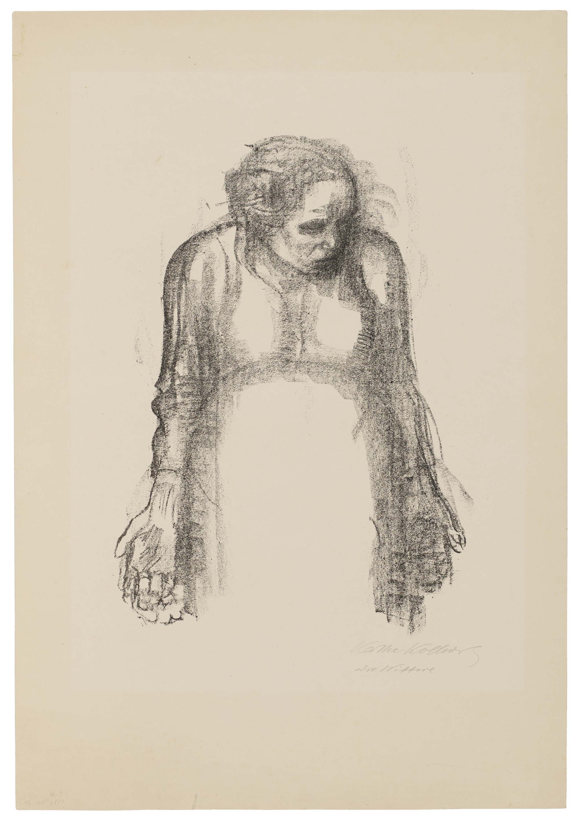 Käthe Kollwitz, The Widow I, rejected third version of sheet 4 in the series »War«, 1920, crayon lithograph, 450 x 325 mm, Kn 152 c, Kollwitz Museum Köln, Inv. Nr. 70300/83011.