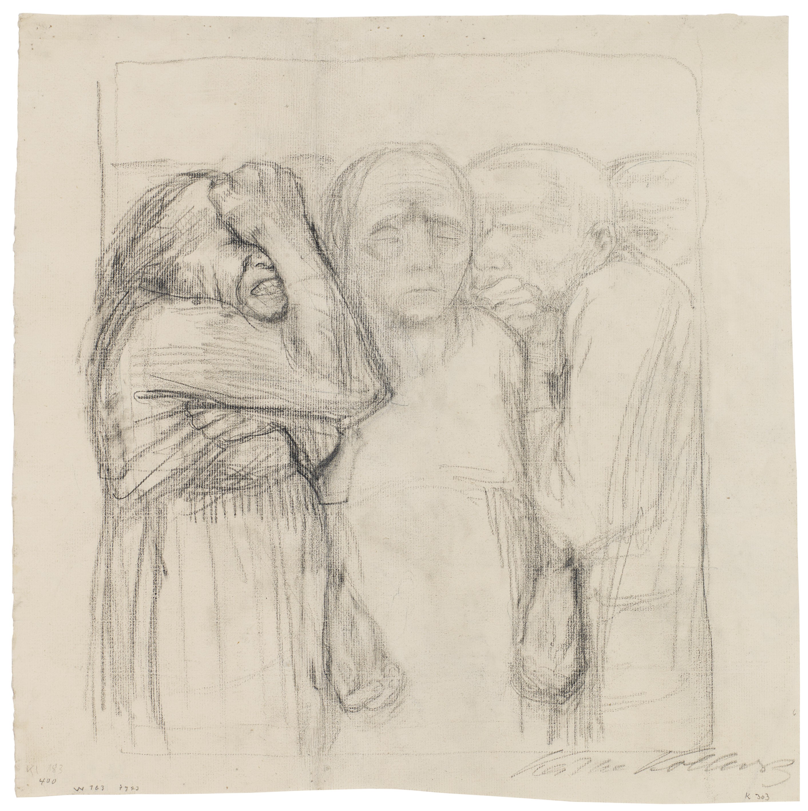 Käthe Kollwitz, The People, 1923, pencil on laid paper, 378 x 383 mm, NT 978, Kollwitz Museum Köln, Inv. Nr. 70200/93002.