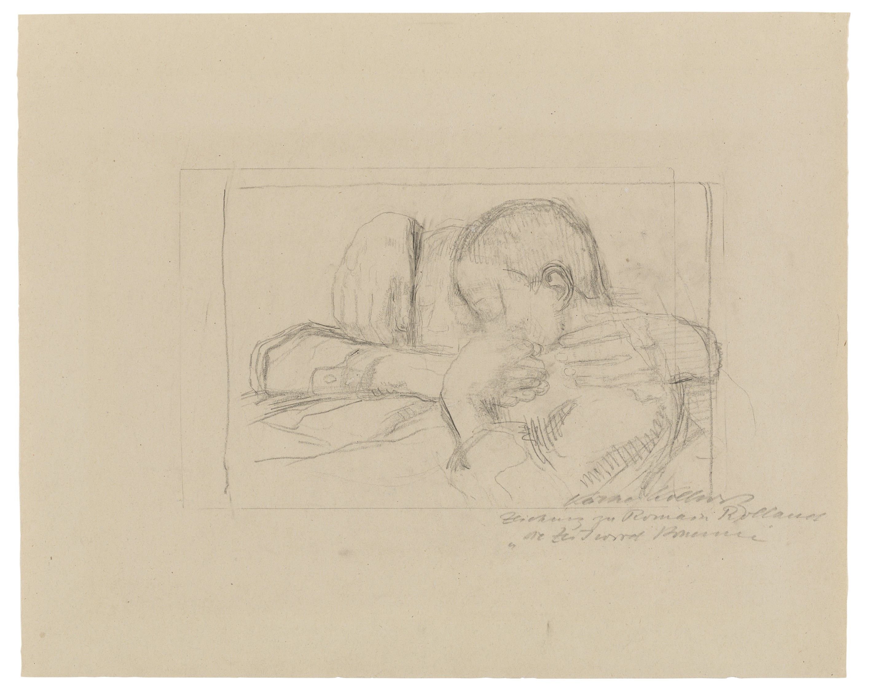 Käthe Kollwitz, work drawing for »The Time will come«, 1919/20, pencil, 377 x 467 mm, NT (830a), Kollwitz Museum Köln, Inv. Nr. 70200/02056.