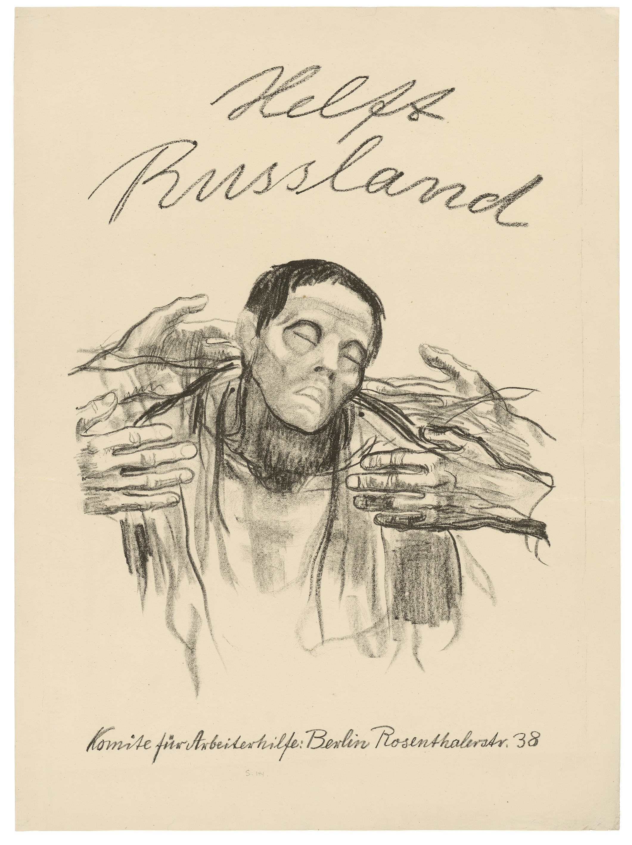 Käthe Kollwitz, Poster »Help Russia«, 1921, crayon lithograph (transfer), 667 x 477 mm, Kn 170 A I, Kollwitz Museum Köln, Inv. Nr. 70300/93013.