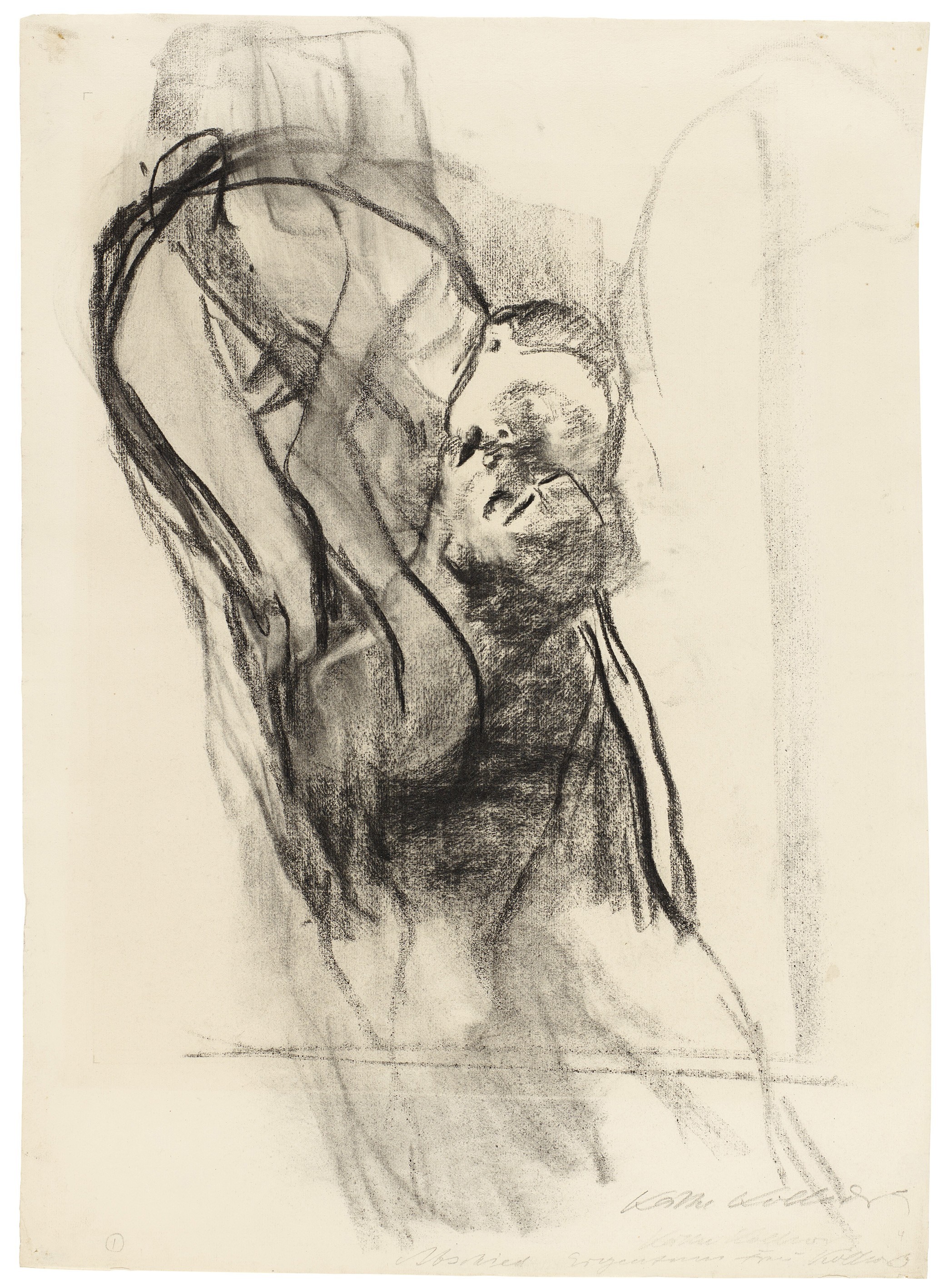 Käthe Kollwitz, Farewell, 1910, charcoal, stumped, on Ingres paper, 632 x 458 mm, NT 616, Kollwitz Museum Köln, Inv. Nr. 70200/84009.