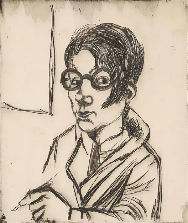 Hanna Nagel (1907–1975), Ohne Titel (Selbstbildnis mit Brille), 1928, Radierung, 13,9 x 11,9 cm, Kunsthalle Mannheim © VG Bildkunst, Bonn 2026
