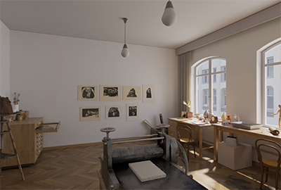 Das virtuelles Atelier von Käthe Kollwitz - Eine interaktive Video- und Audio-Installation 