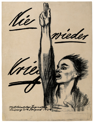 Käthe Kollwitz, Plakat »Nie wieder Krieg«, 1924, Kreide- und Pinsellithographie (Umdruck), Kn 205 III b, Kölner Kollwitz-Sammlung © Käthe Kollwitz Museum Köln 
