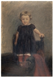 Käthe Kollwitz, Porträt von Konrad Hofferichter, 1888–1890, Öl auf Leinwand, auf Pappe aufgezogen, Dauerleihgabe Heimatverein Rheine