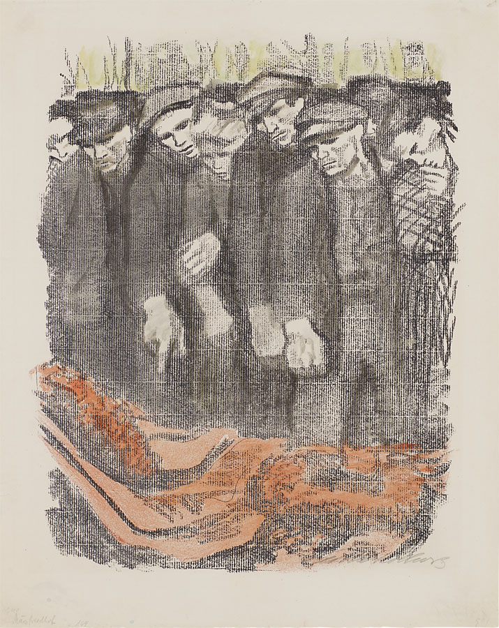 Käthe Kollwitz, Märzfriedhof, 1913, Kreidelithographie in zwei Farben, Kn 128, Kölner Kollwitz Sammlung © Käthe Kollwitz Museum Köln