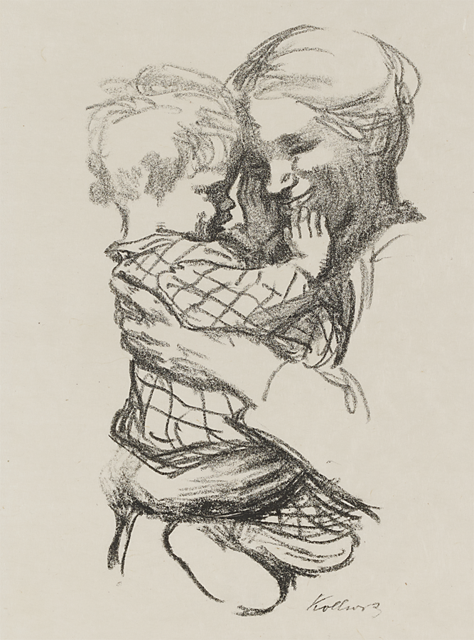 Käthe Kollwitz, Mère avec son enfant dans les bras, 1916, lithographie au crayon (report), Kn 136 A II, collection Kollwitz de Cologne © Käthe Kollwitz Museum Köln