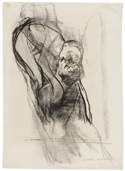 Käthe Kollwitz, Farewell, 1910, charcoal, stumped, on handmade Ingres paper, NT 616, Cologne Kollwitz collection © Käthe Kollwitz Museum Köln