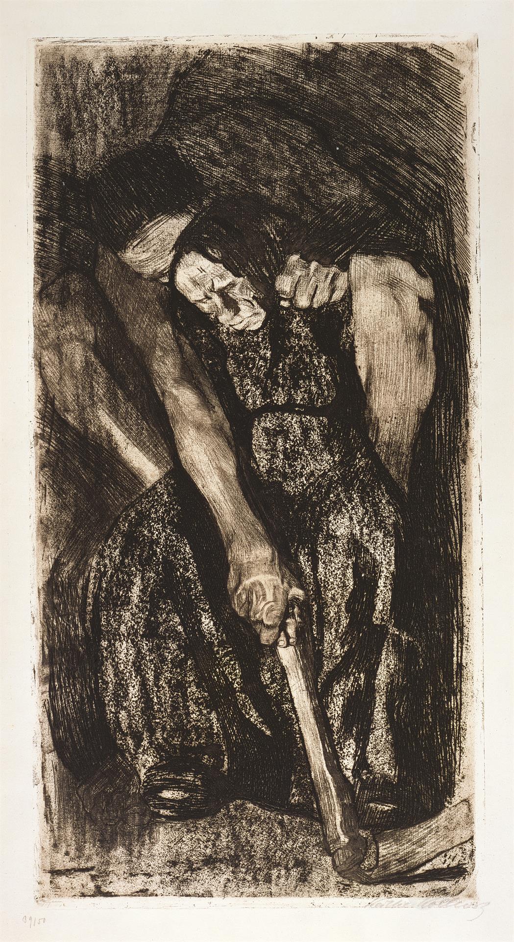 Käthe Kollwitz, Inspiration, 1904, eau-forte, pointe sèche, réserve au sucre, émeri et vernis mou avec impression de papier vergé, Kn 86 VII d, Collection Kollwitz de Cologne © Käthe Kollwitz Museum Köln