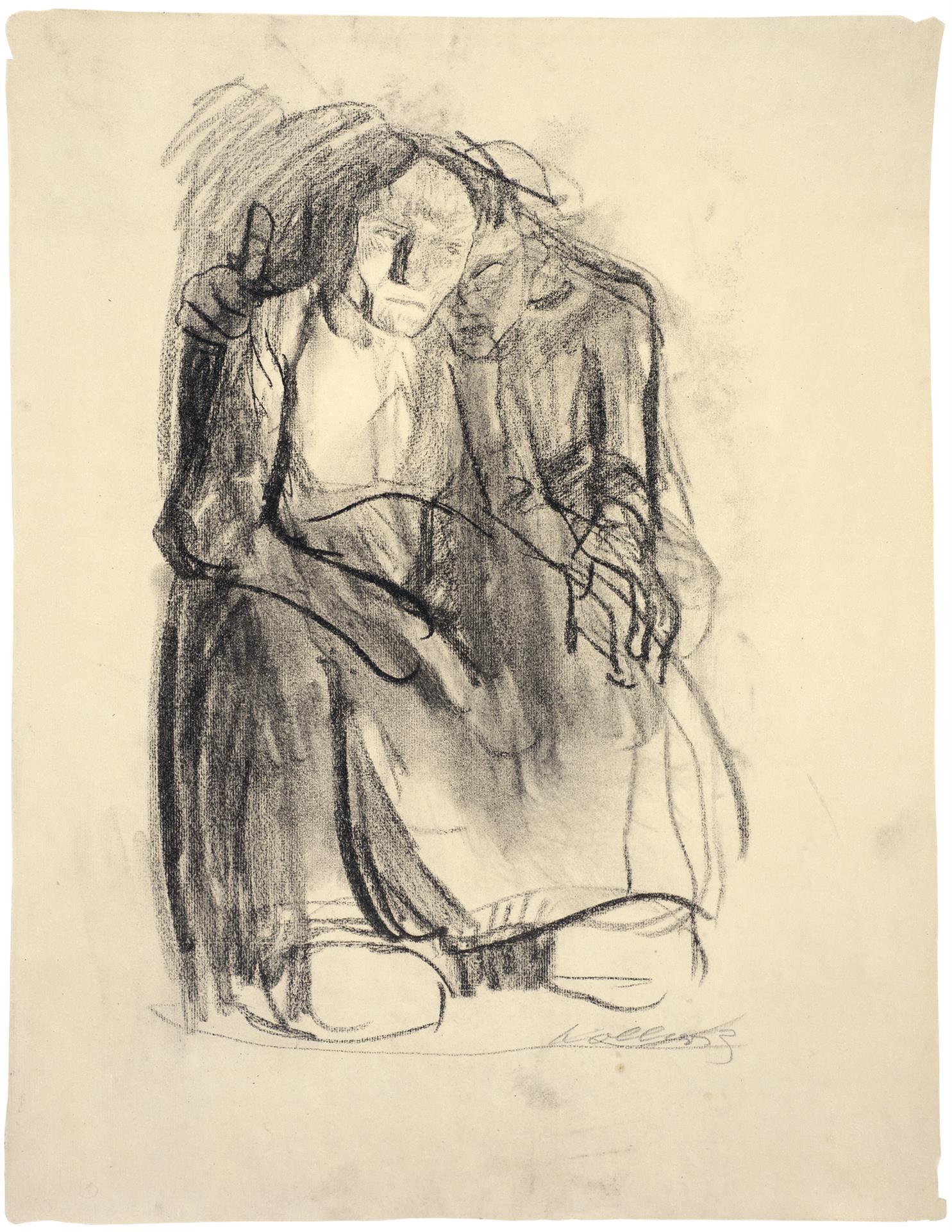 Käthe Kollwitz, Inspiration, 1904/05, Kohle auf Ingres-Büttes, NT 296