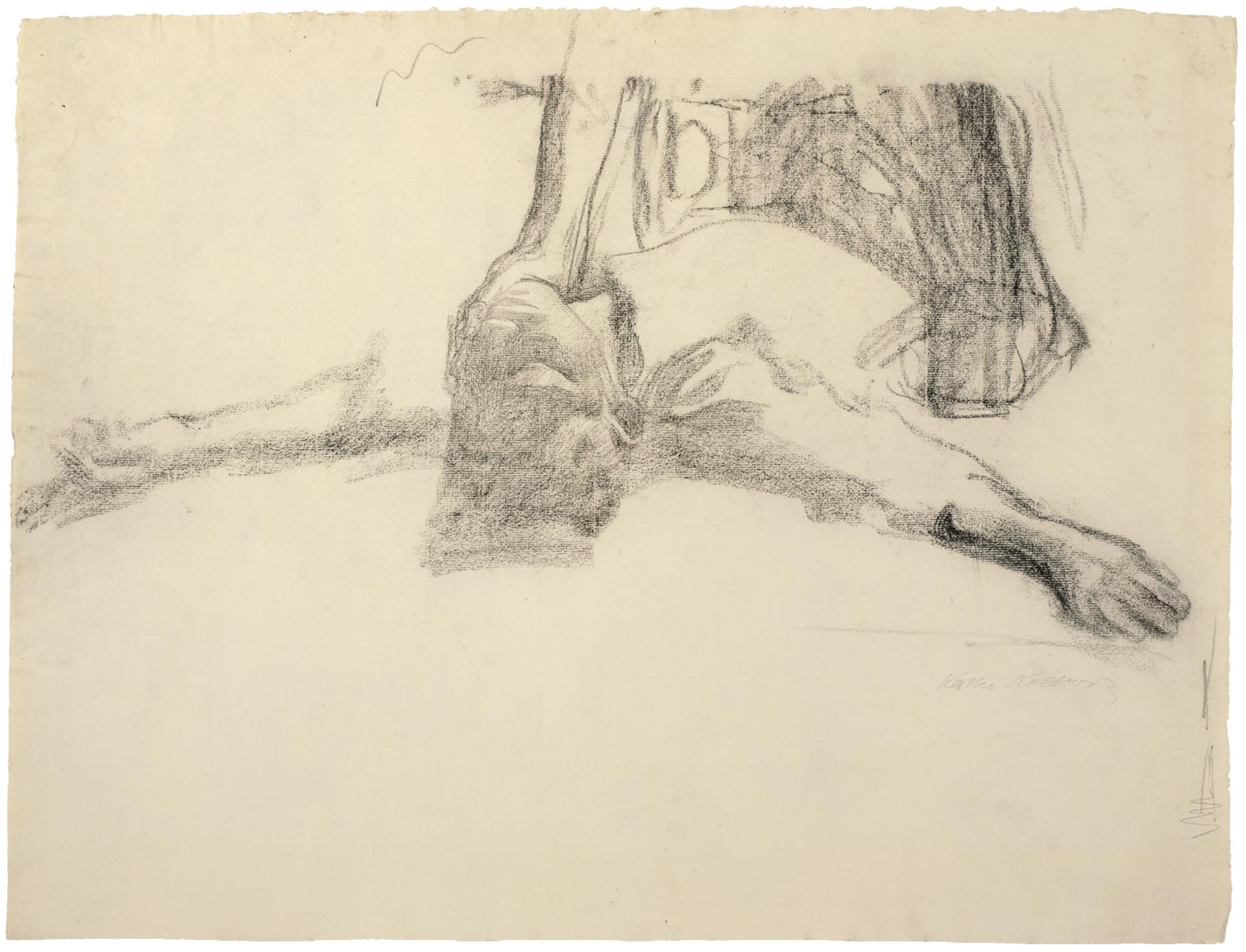 Käthe Kollwitz, Dead Boy, 1907, charcoal on white Ingres paper, NT 413, Cologne Kollwitz Collection © Käthe Kollwitz Museum Köln