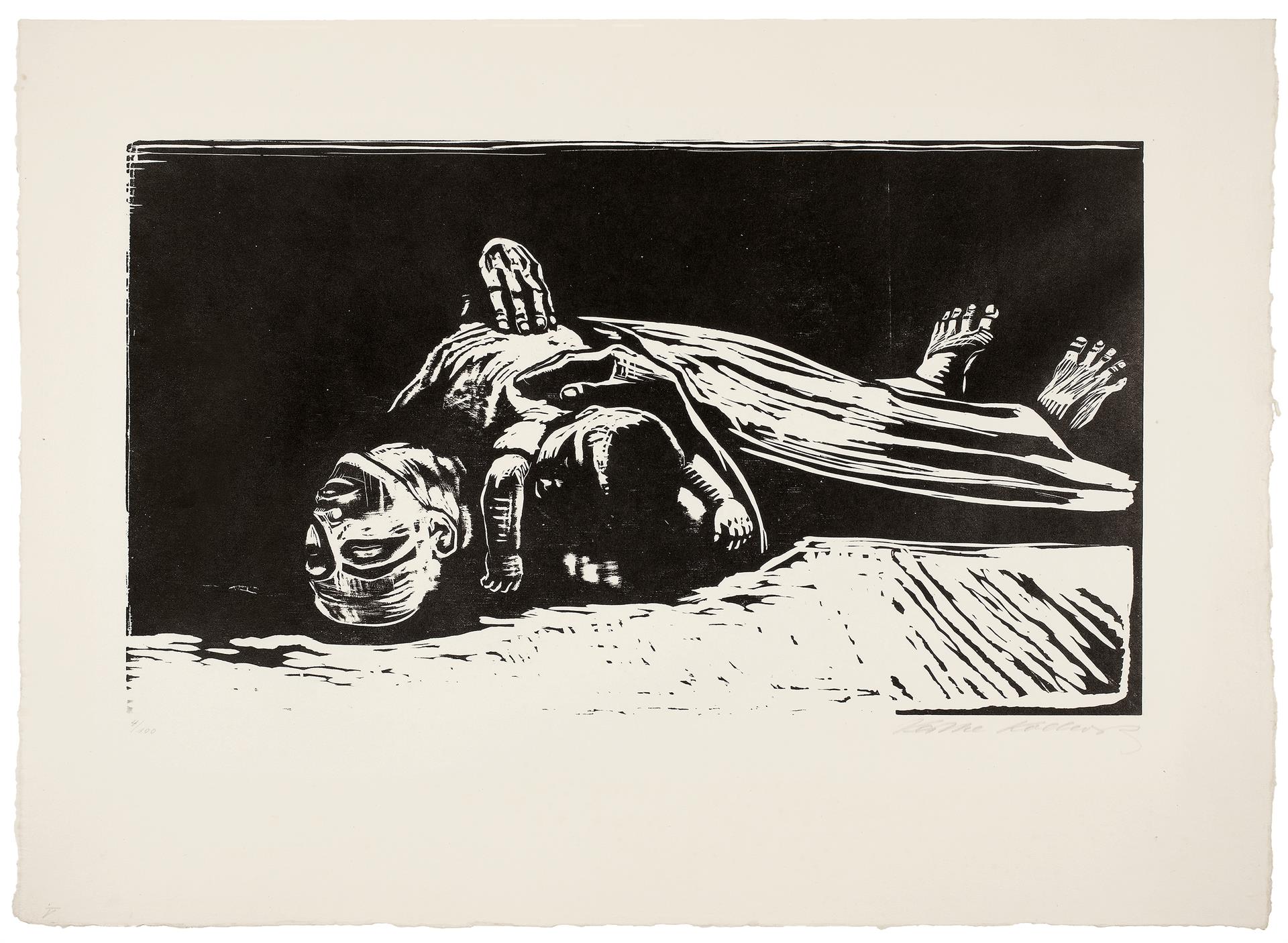 Käthe Kollwitz, Die Witwe II, Bl. 5 der Folge »Krieg«, 1922, Holzschnitt, Kn 178 VII b