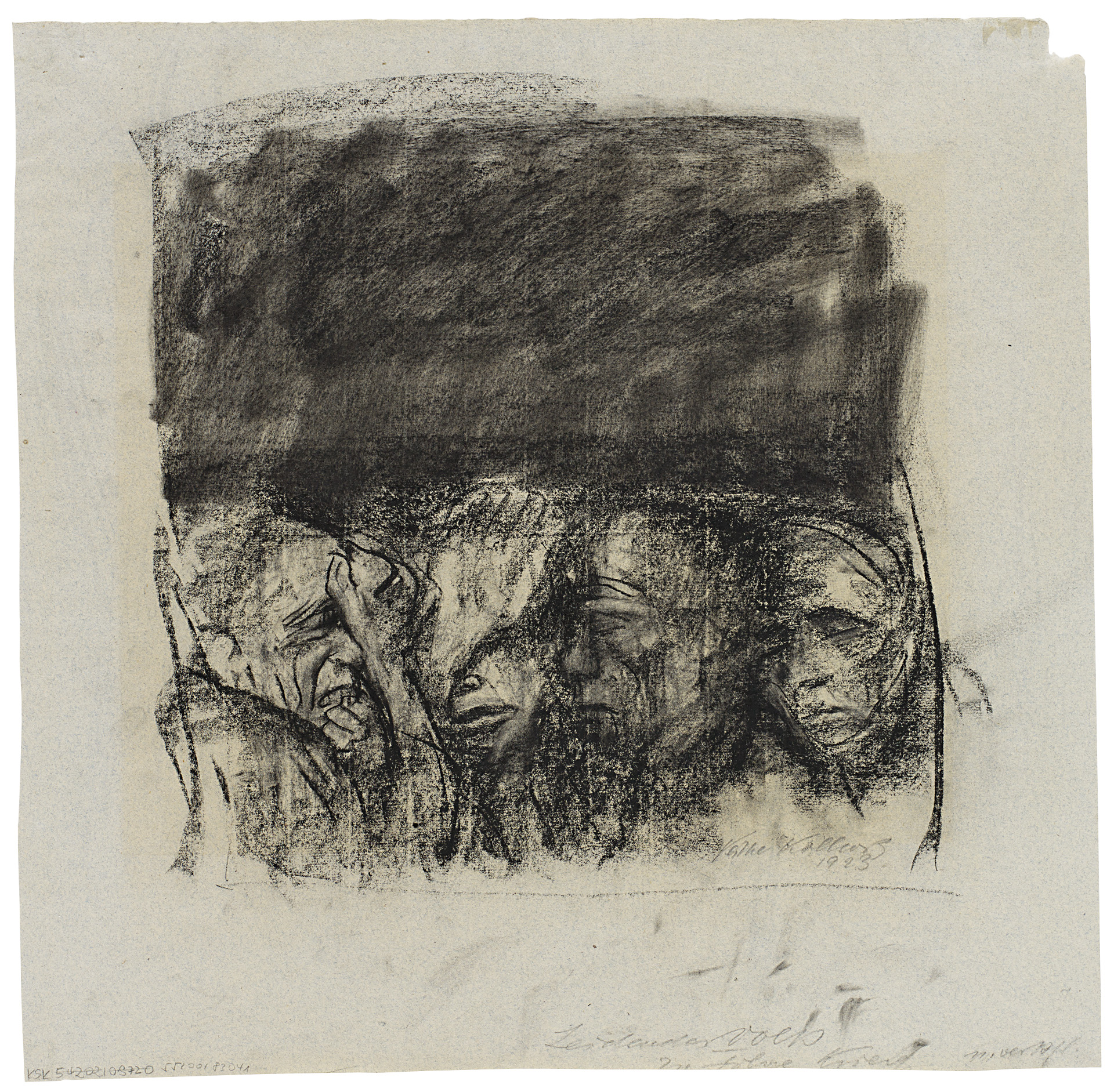 Käthe Kollwitz, Le Peuple, 1923, pierre noire, NT 972, Collection Kollwitz de Cologne © Käthe Kollwitz Museum Köln