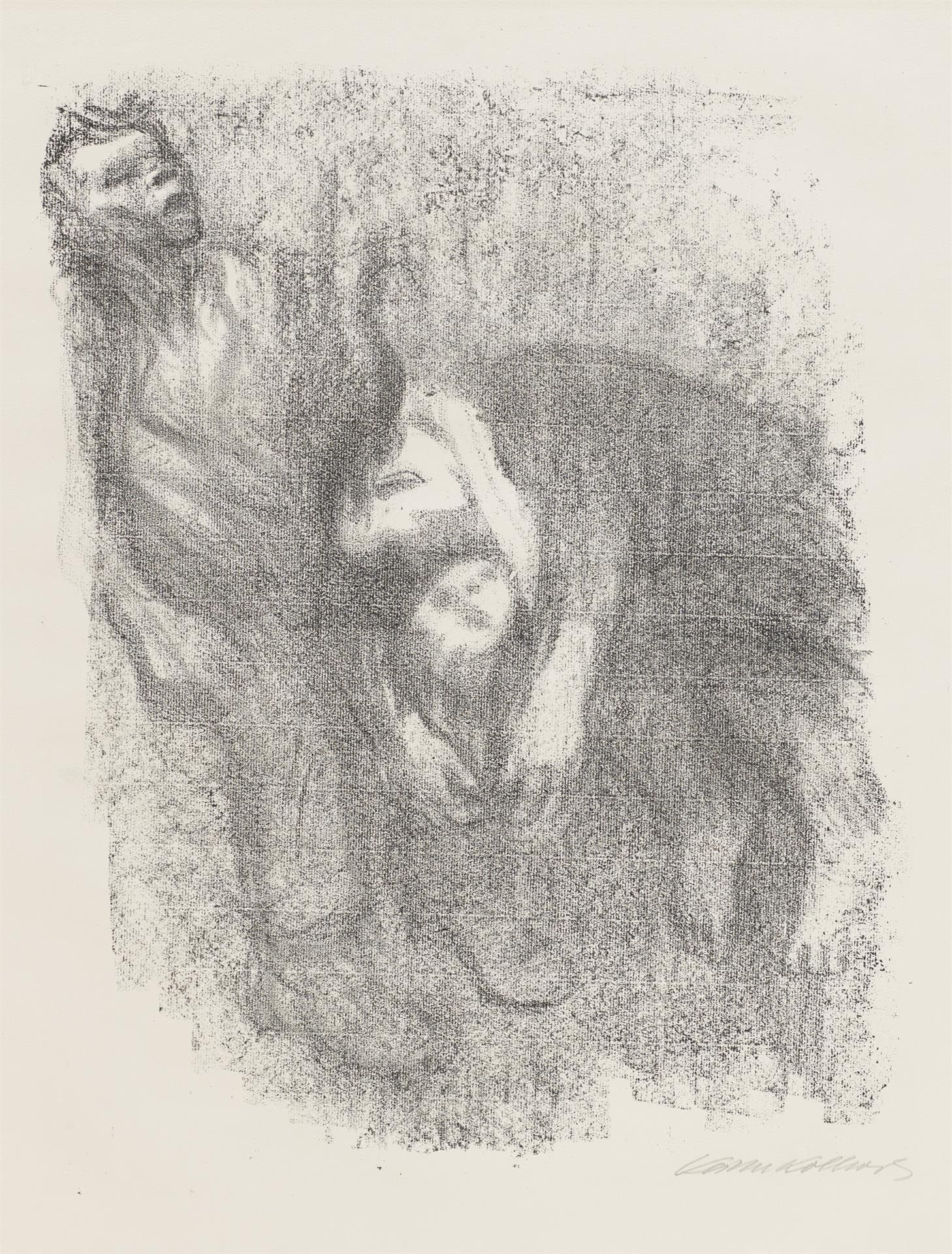 Käthe Kollwitz, La Mort dans l'eau, planche 7 de la série »Mort«, 1934, lithographie au crayon, Kn 268 b, Collection Kollwitz de Cologne © Käthe Kollwitz Museum Köln