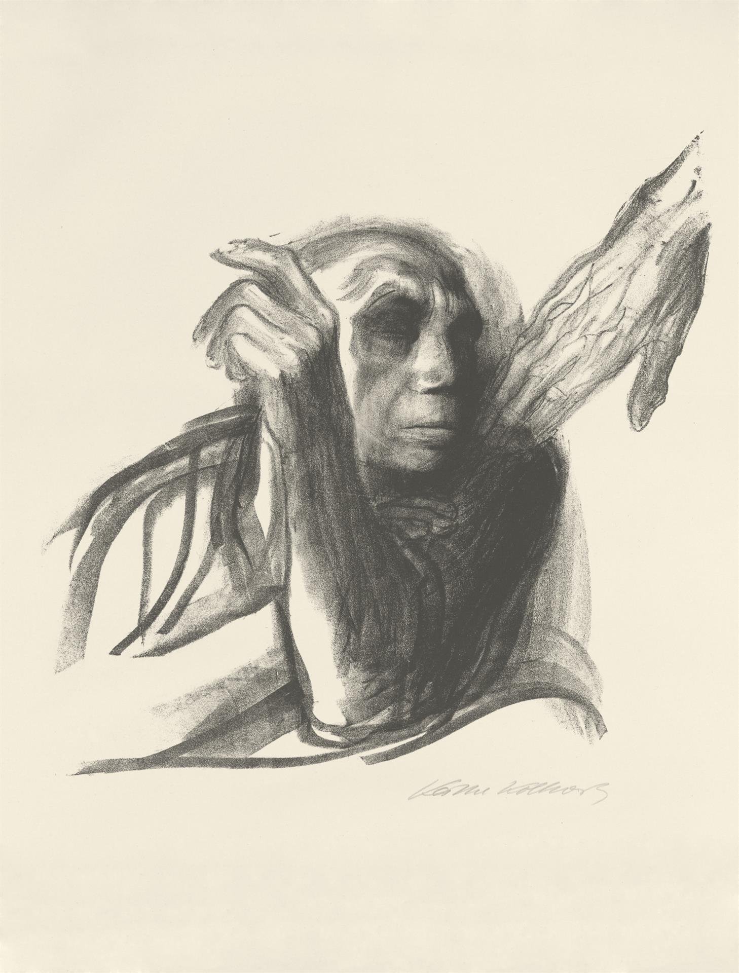 Käthe Kollwitz, Ruf des Todes, Blatt 8 der Folge »Tod«, 1937, Kreidelithographie, Kn 269 b