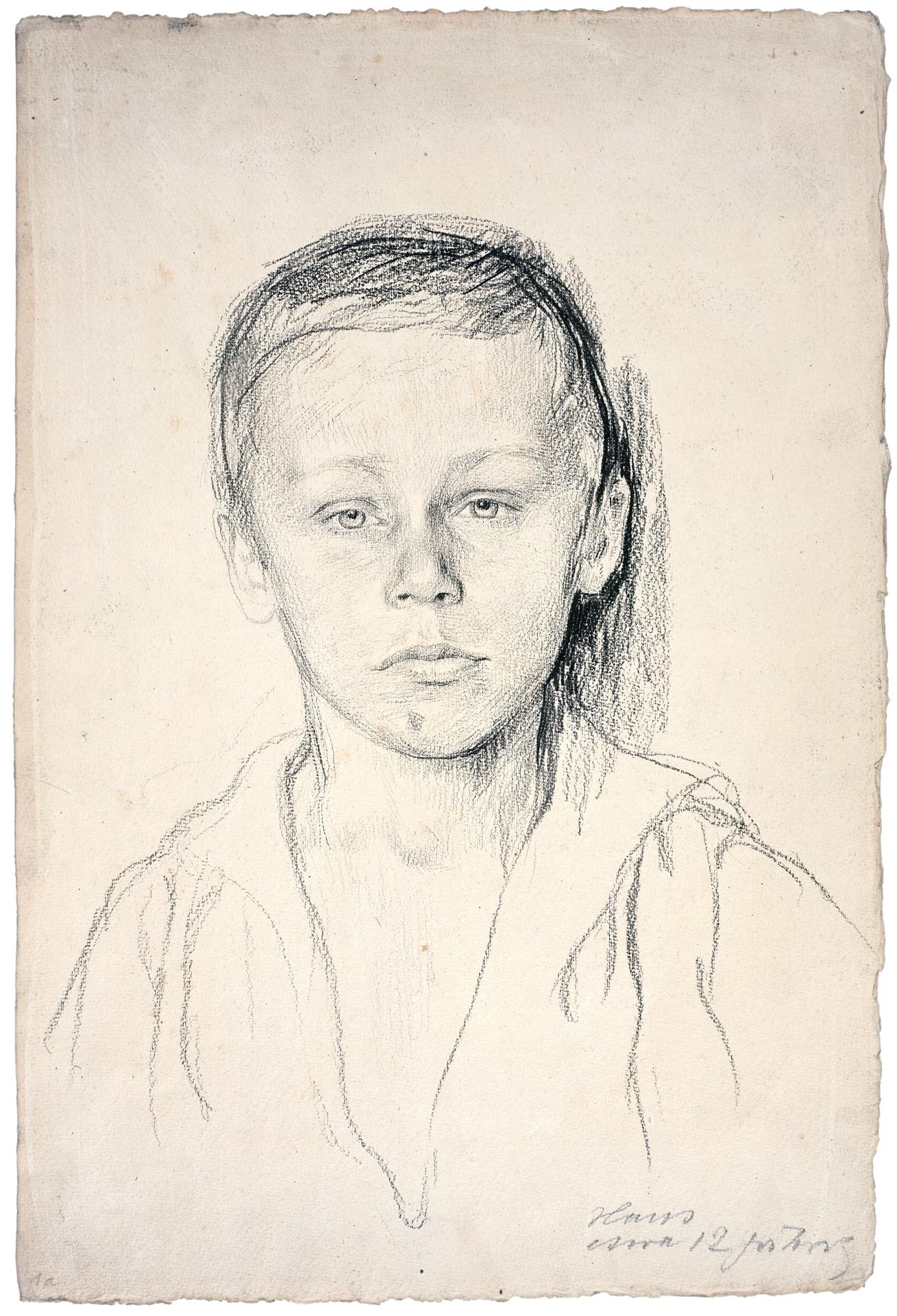 Käthe Kollwitz, Hans, 1904, Kreide auf weißem Bütten, NT 266