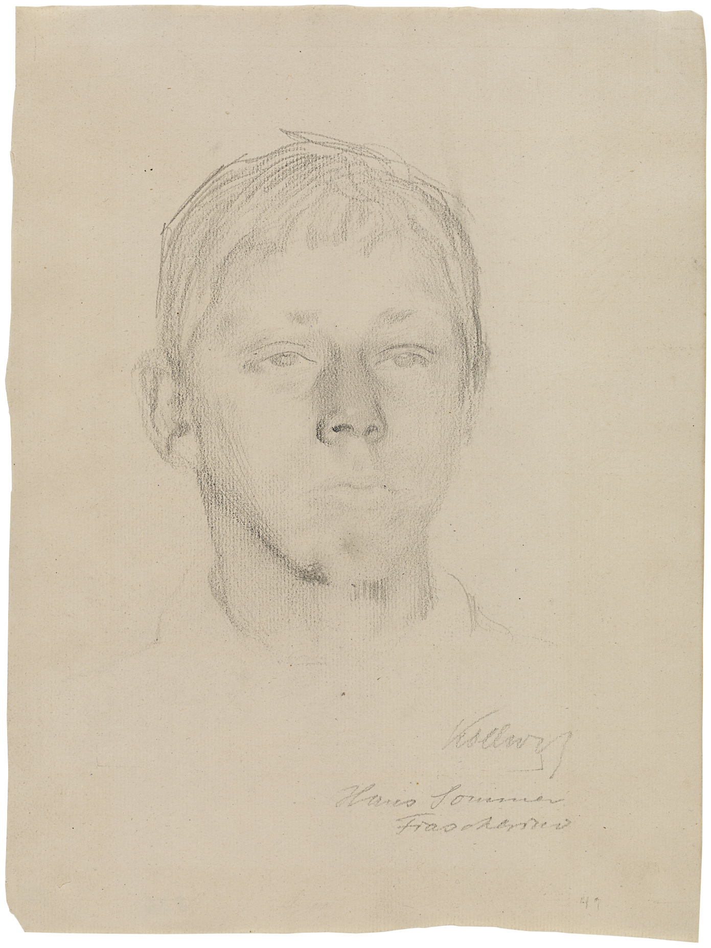 Käthe Kollwitz, Hans, été à Fiascherino, juillet 1907, mine de plomb sur papier, NT 424, Collection Kollwitz de Cologne © Käthe Kollwitz Museum Köln