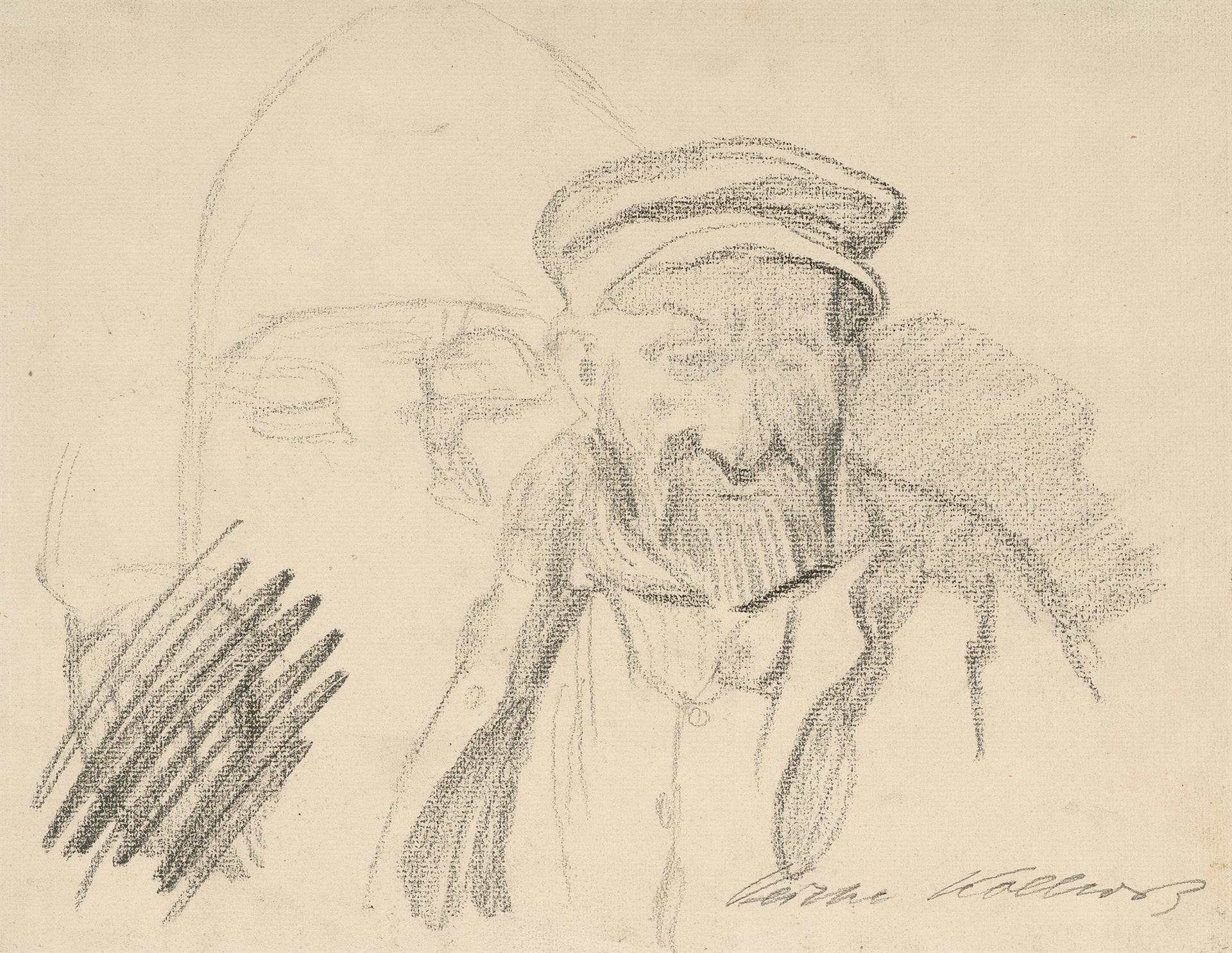 Käthe Kollwitz, Man with a Cap, 1904, black chalk on laid paper, NT 290, Cologne Kollwitz Collection © Käthe Kollwitz Museum Köln