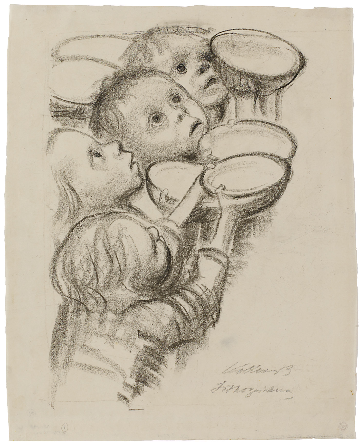 Käthe Kollwitz, Deutschlands Kinder hungern!, 1924, Lithokreide, NT 1004