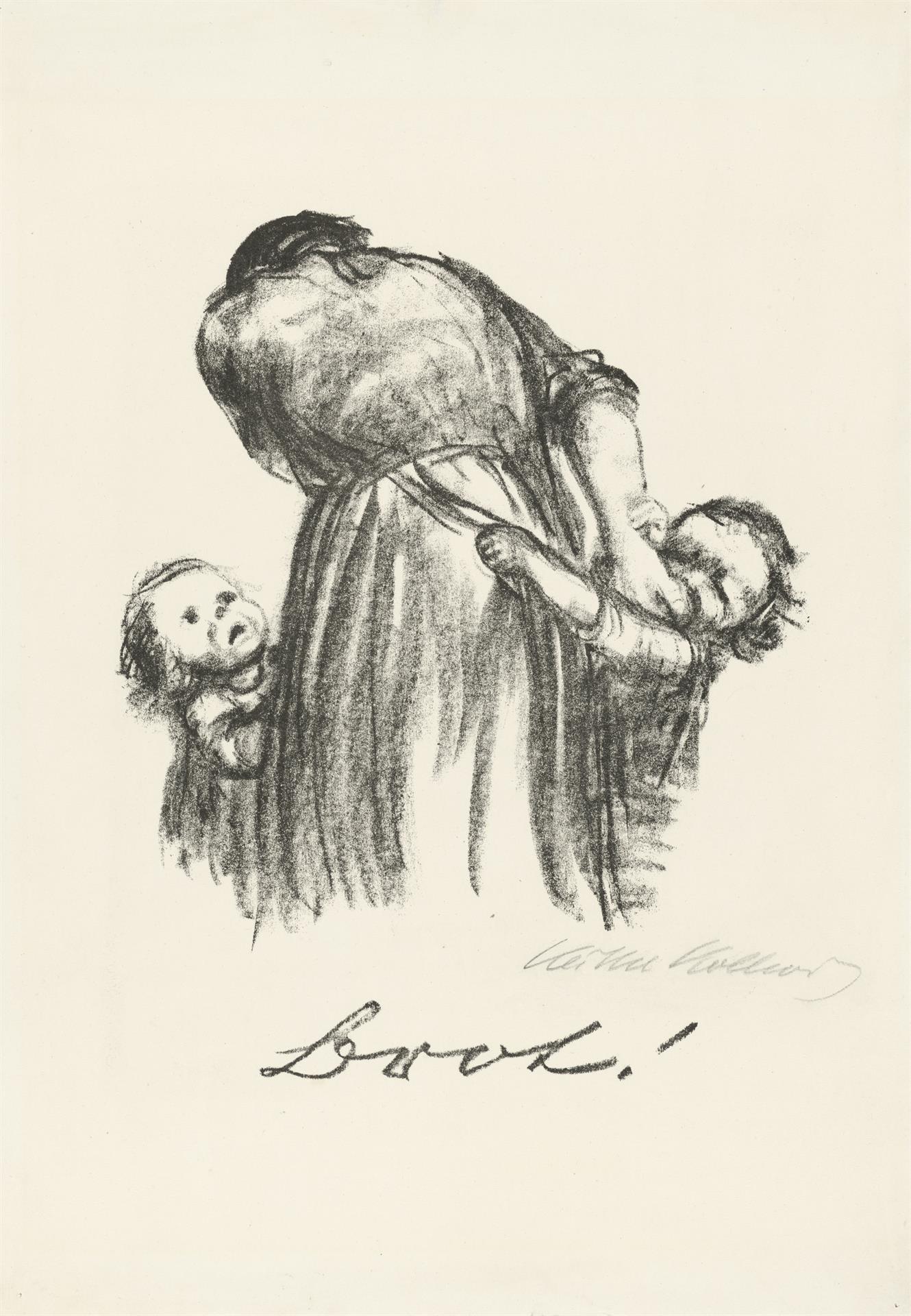 Käthe Kollwitz, Brot!, Endgültige Fassung, 1924, Kreidelithographie (Umdruck), Kn 208 III