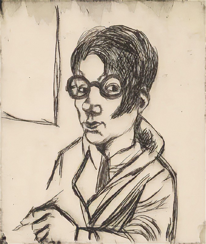 Hanna Nagel, Untitled (Self-Portrait with Glasses), 1928, Etching, 13,9 x 11,9 cm, Kunsthalle Mannheim © VG Bildkunst, Bonn 2026