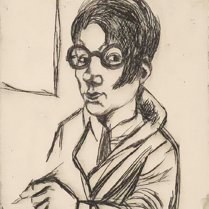 Hanna Nagel (1907–1975), Ohne Titel (Selbstbildnis mit Brille), 1928, Radierung, 13,9 x 11,9 cm, Kunsthalle Mannheim © VG Bildkunst, Bonn 2026